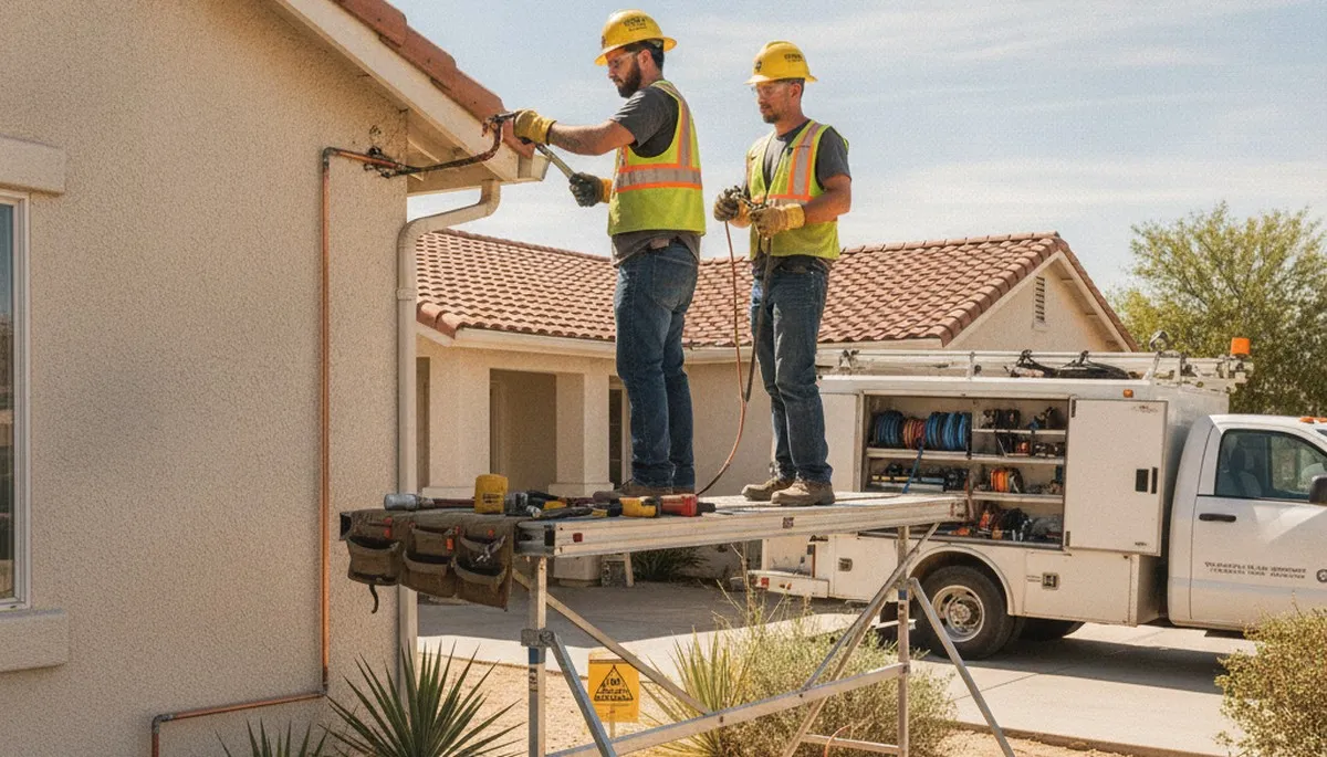 Plumber repairing a pipe in Bakersfield, CA for plumbing repair service