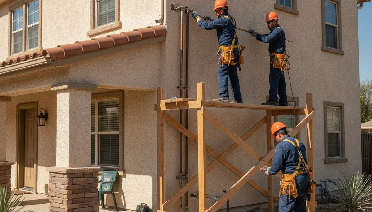 Plumber repairing a pipe in Bakersfield, CA for local plumbing repair services