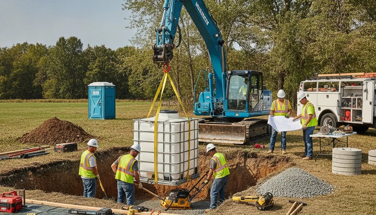Septic tank installation for Bakersfield, CA homes by On Call Plumbers with site prep and final connection